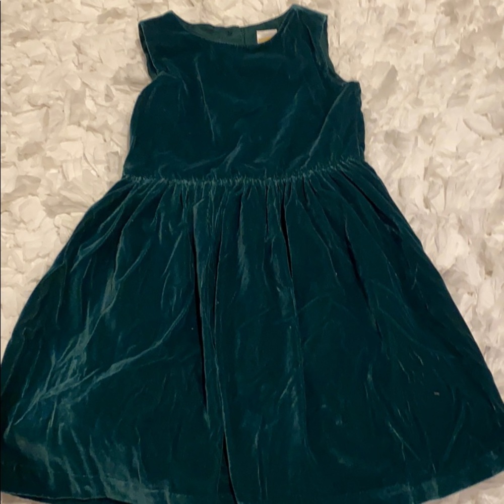 NWT Gymboree Little Girls Green Velvet Dress